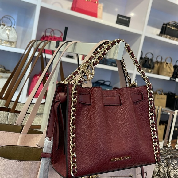 Michael Kors Women's Mina Small Belted Chain Crossbody Shoulder Dark Cherry 
NWT - Picture 4 of 16